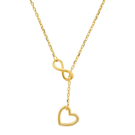 Petite Y Pendant Necklace for Women Infinity Heart Y Necklace