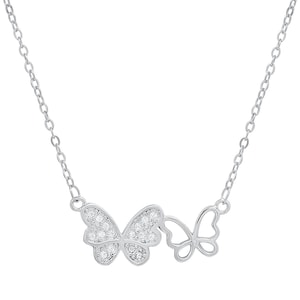Butterfly Necklace For Women | Diamond CZ Butterfly Necklace For Girls | Dainty Necklaces for Her | 925 Sterling Silver Necklace For Ladies