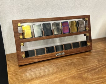 Hollow-carved design case for 14 Zippo Lighters,Collectible Organizer Box, Handmade Zippo box,Lighters Box,husband gift