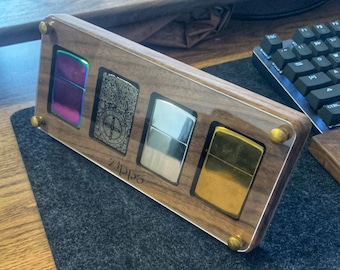 Handmade Zippo box,Case for 4 Zippo Lighters,Collectible Organizer Box, personalized,zippo holder,Display ,Lighters Box,