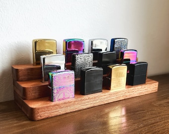 Handmade Zippo box, Upright display for 12 Zippo Lighters,,zippo holder,Collectible Organizer Box, husband gift,Accept customized any size