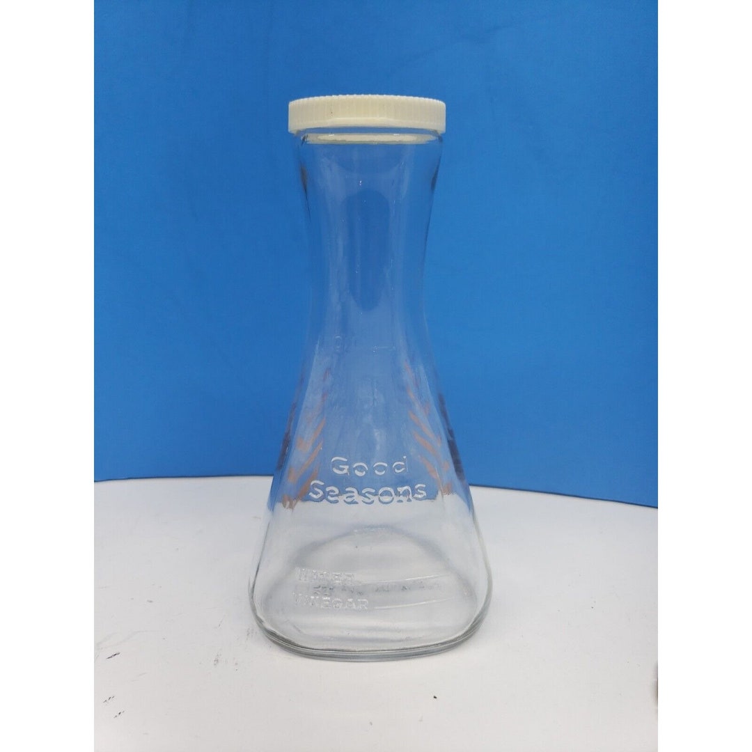 Vtg Good Seasons Oil/vinegar Salad Dressing Glass Bottle Gold Leaf