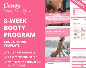 8-Wochen Booty Workout: Canva eBook Template (PLR Digital Produkt)
