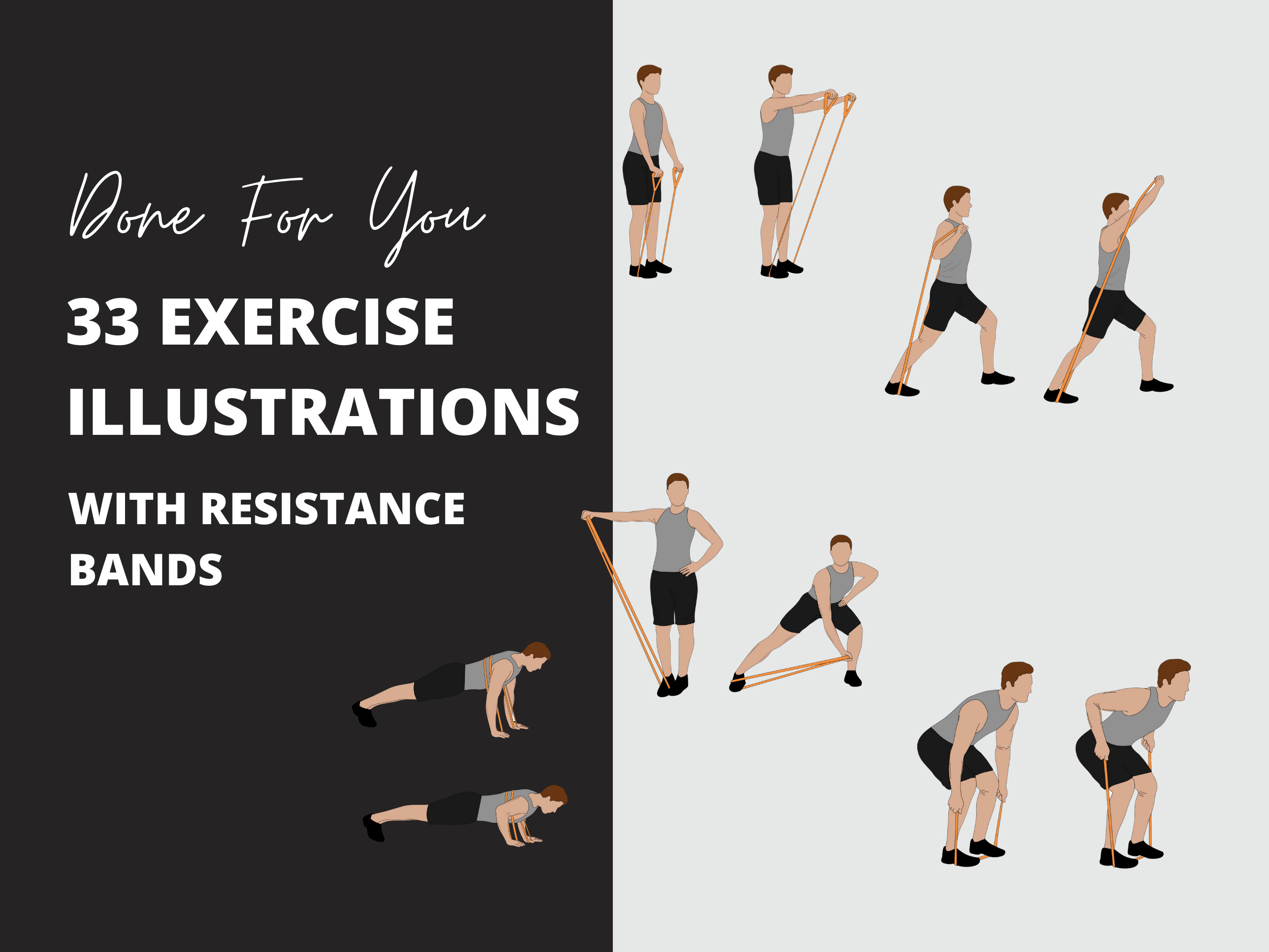 Loop Resistance Mini Band Exercises Stretch Stretching Gym Workout Poses  Postures Methods Resistant Techniques Download SVG PNG EPS Vector
