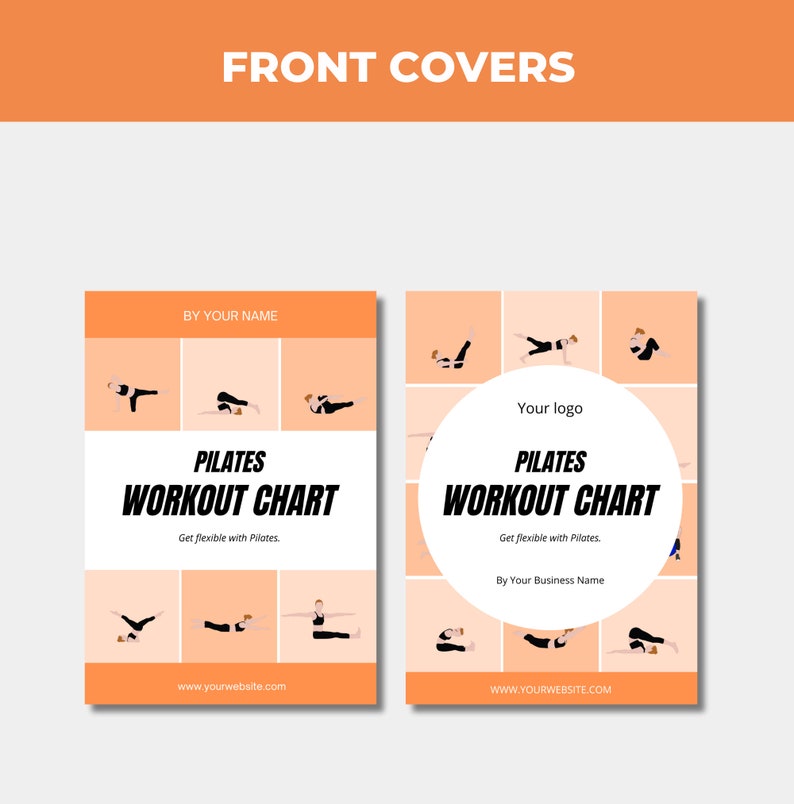Pilates Workout Chart, Exercise Chart, PLR Digital Products, Canva eBook Template, Done For You Editable Template For Your Coaching Business