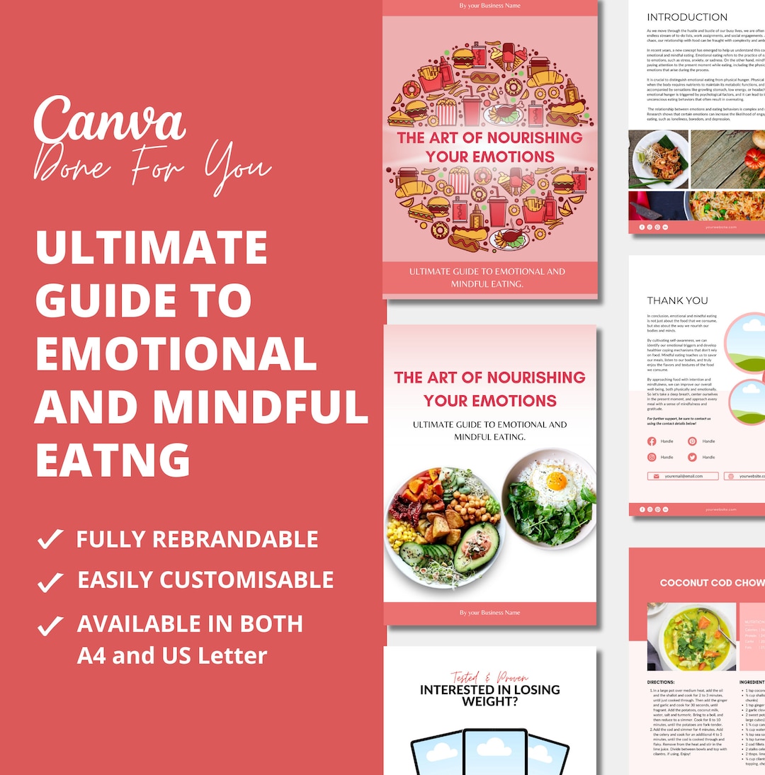 Emotional & Mindful Eating Ebook Canva Template: PLR Coaching Guide - Etsy