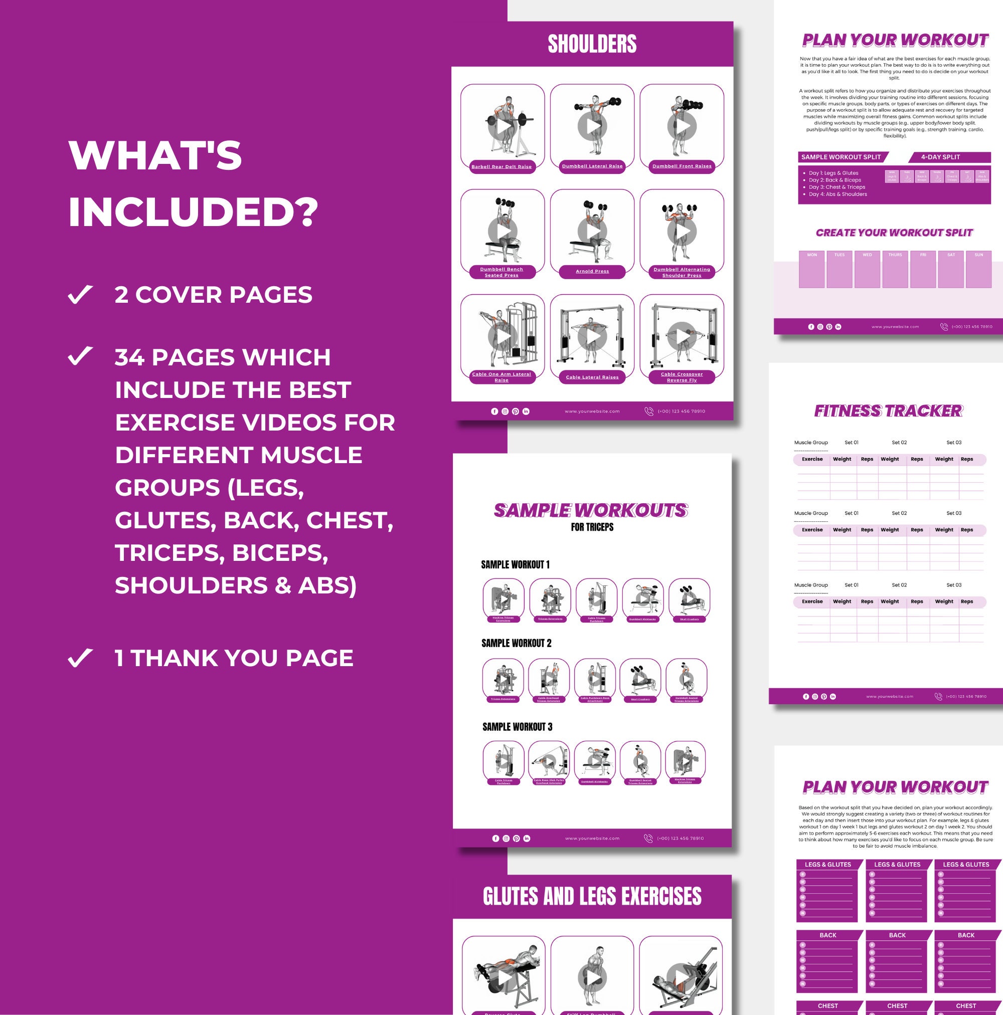Workout Chart, Male Workout Chart, Exercise Chart With Exercise Videos ...