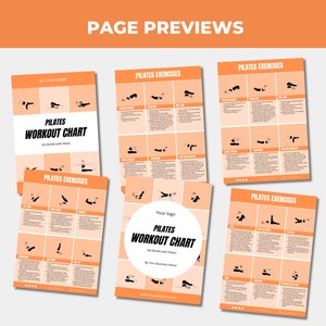 Pilates Workout Chart, Exercise Chart, PLR Digital Products, Canva eBook Template, Done For You Editable Template For Your Coaching Business