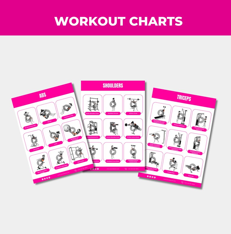 Workout Chart, Female Workout Chart, Exercise Chart With Exercise ...