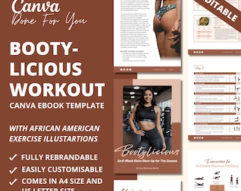 8-Week Booty Workout Program: PLR Canva eBook Template