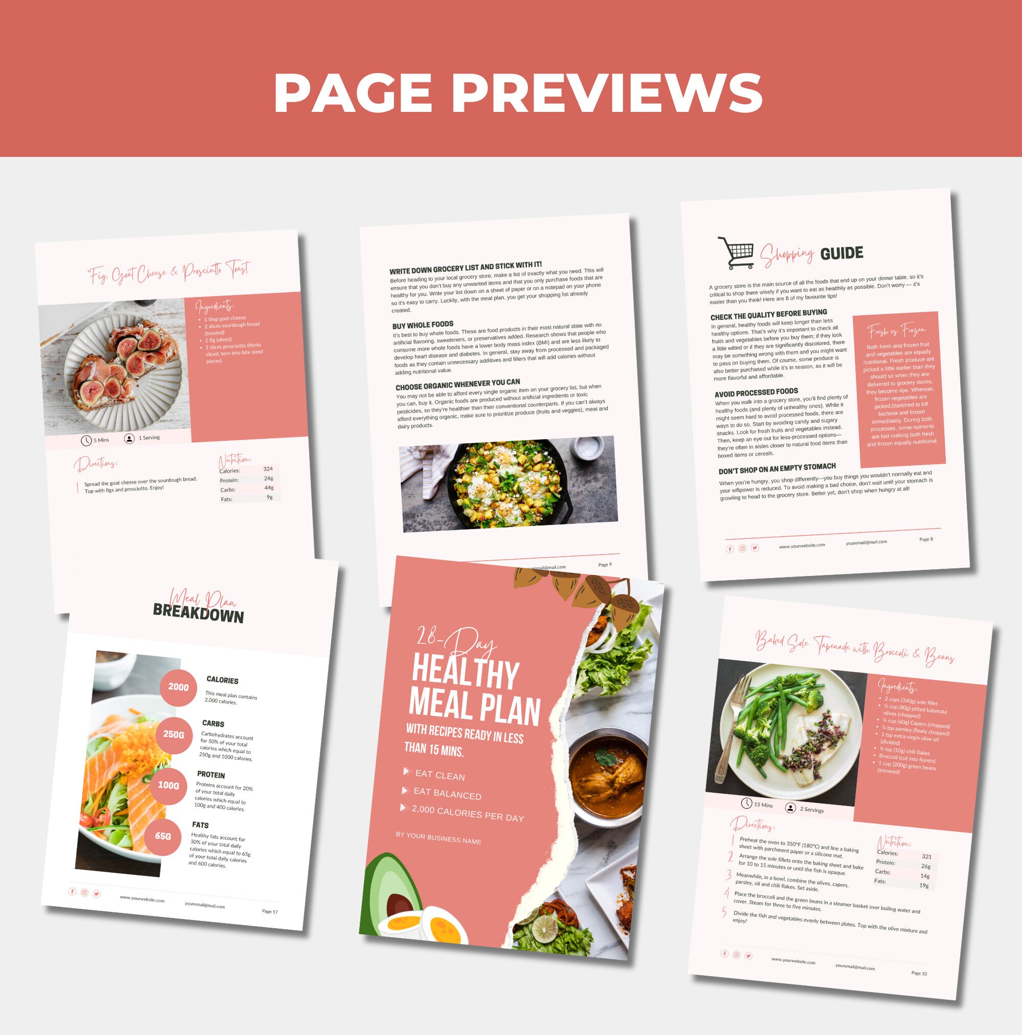 28-day Healthy Meal Plan Template With Healthy Recipes, 2,000 Calories ...