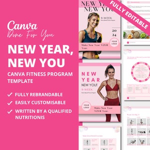 9 weken fitnessprogramma voor vrouwen: Canva eBook-sjabloon (PLR)