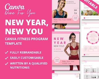 9週間の女性向けフィットネスプログラム：Canva eBookテンプレート（PLR）