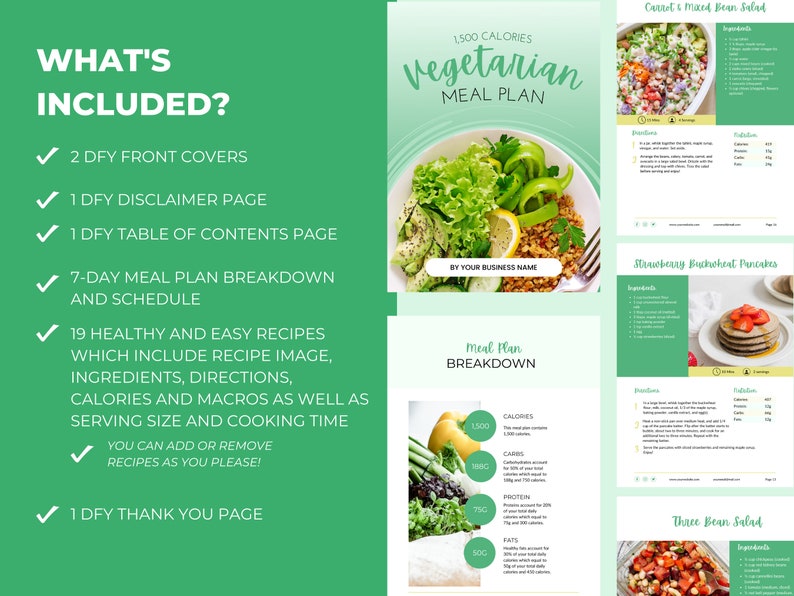 7-day Vegetarian Meal Plan Template With Healthy and Delicious Recipes