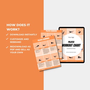 Pilates Workout Chart, Exercise Chart, PLR Digital Products, Canva eBook Template, Done For You Editable Template For Your Coaching Business
