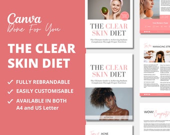 Clear Skin Diet eBook Canva Template: PLR Digital Product