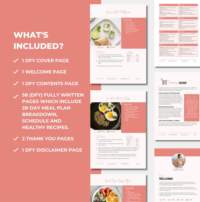 PLR 28-Day Keto Meal Plan Template, Canva eBook Template, PLR Digital Products, DFY Digital Products For Your Coaching Business, Editable Template, Digital Template, eBook Template Canva, PLR Canva, PLR eBook, PLR Products, Low Carb Meal Plan