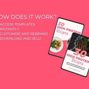 30 High Protein Recipes, Recipe Book Template, PLR Digital Product, Done For You Canva eBook Template For Your Coaching Business, Editable