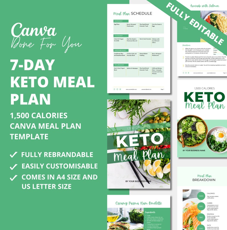 PLR 7-day Keto Meal Plan Template, Low Carb Meal Plan, PLR Digital Products, Canva eBook Template, DFY Digital Products For Your Coaching Business, Editable Template, PLR Meal Plan, Digital Template, PLR Canva, PLR eBook, PLR Products