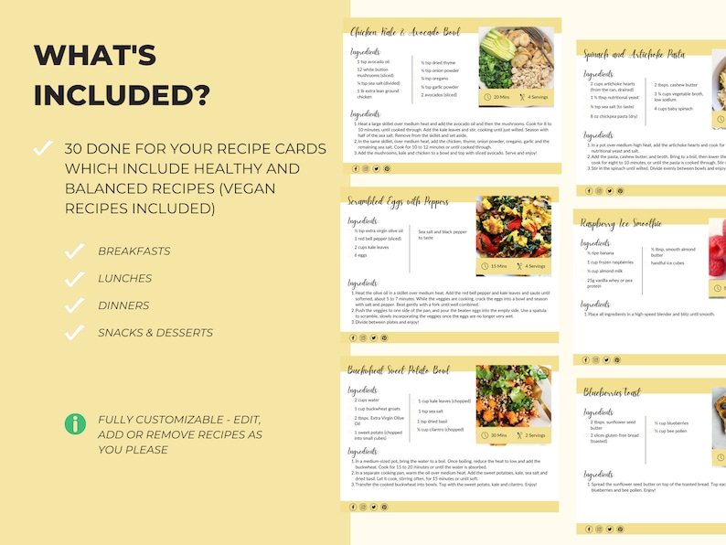 Recipe Card Template 4 x 6 and 5 x 7, PLR Digital Products, Canva eBook Template, DFY Digital Products For Your Coaching Business, Editable template, digital template, PLR products, eBook Template Canva, Done For You Recipe Cards for sale