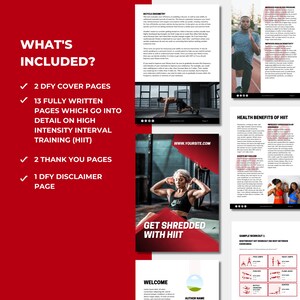 HIIT Guide, fitness program template, workout template for health and fitness coaches, fitness eBook template, DFY health coach content