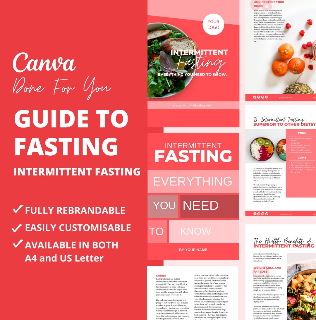 Intermittent Fasting Guide: Canva Ebook Template (PLR Digital Product ...