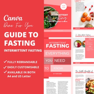 Intermittent Fasting Guide, PLR Digital Product, Canva eBook Template, Done For You Editable Template For Your Coaching Business, dfy