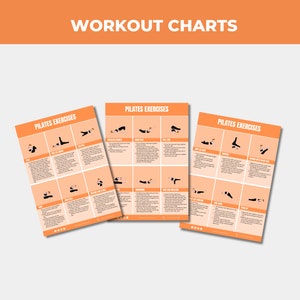 Pilates Workout Chart, Exercise Chart, PLR Digital Products, Canva eBook Template, Done For You Editable Template For Your Coaching Business