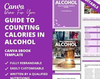 Alcohol Calorie Guide Canva eBook Template: PLR Digital Product