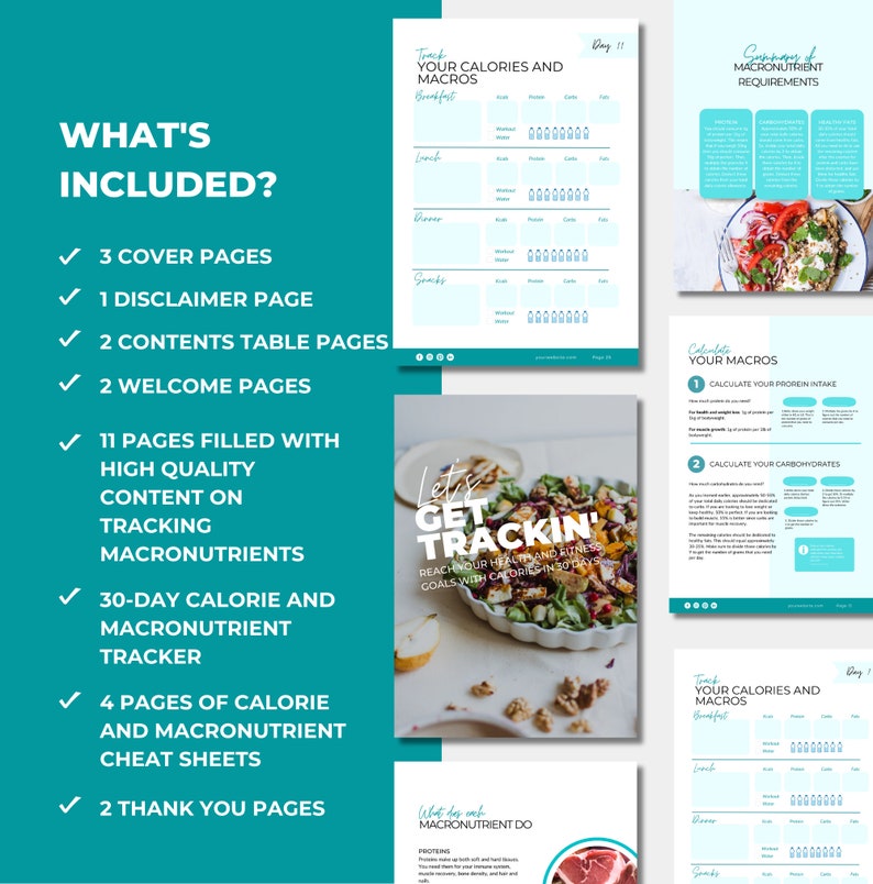 30-day Calorie tracker, Canva eBook Template, PLR Digital Products,  DFY Digital Products For Your Coaching Business,  Editable Template, Digital Template, PLR eBook, PLR Canva, eBook Template Canva, Done For You Calorie Tracker For Health and Fitness Coaches, Weight Loss template