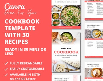 Recipe Book Canva Template: 30 PLR Recipes for Coaches (Digital Product)