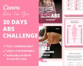 30-Day Abs Challenge: Canva Workout Template (PLR Digital Product)