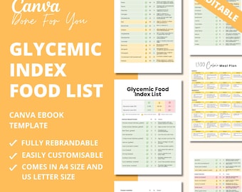 Glycemic Index Food List: Low Carb Chart, Diabetes Menu (PLR Digital Product)