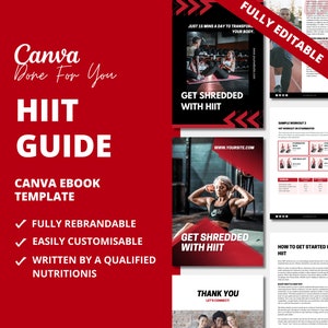HIIT Guide, fitness program template, workout template for health and fitness coaches, fitness eBook template, DFY health coach content
