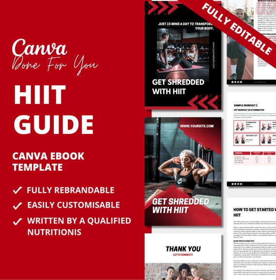 HIIT Workout Guide: Canva eBook Template for Coaches (PLR Digital Product)