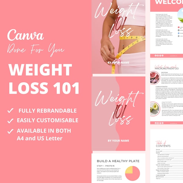 Weight loss 101, nutrition template eBook for health and fitness coaches, Done for You eBook Template on How to Lose Weight