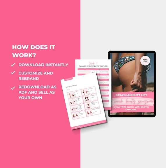 8-week Booty Workout Plan, Fitness Program Template for Health and