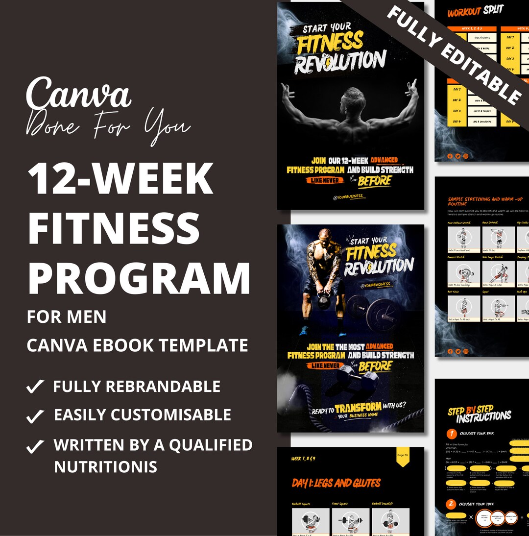 12 week Fitness Program For Men Canva Ebook Template Fitness Ebook 12-week-fitness-program-for-men-canva-ebook-template-fitness-ebook