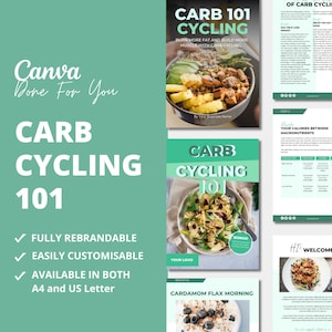 Carb Cycling 101, Canva eBook Template, PLR Digital Product, Done For You Editable Template For Your Coaching Business, PLR Products, dfy