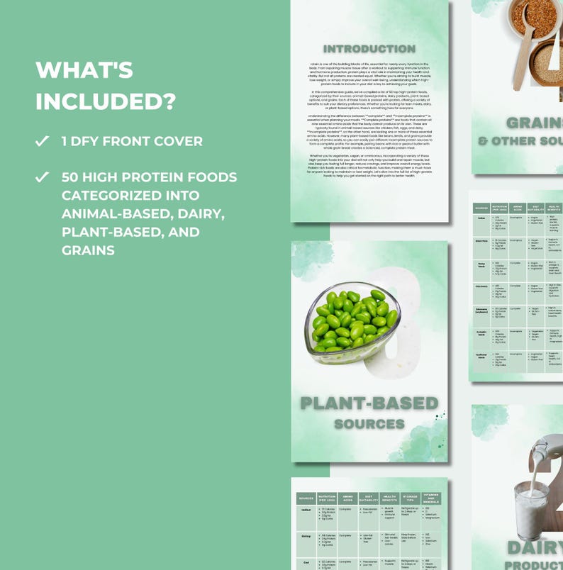 High-Protein Food List, High Protein List, Protein List, Canva eBook Template, PLR Digital Product, DFY Digital Products For Your Coaching Business, PLR Products, eBook template Canva, PLR Canva, PLR eBook, PLR Food List