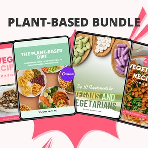 PLR Plant-Based Bundle, Canva eBook Templates, PLR Digital Products, DFY Digital Products For Your Coaching Business, Editable Templates