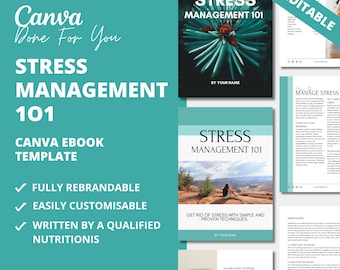 Stress Management eBook Canva Template: PLR Digital Product