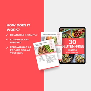 30 Gluten-Free Recipe Book Template, PLR Digital Products, Canva eBook Template, DFY Digital Products for Your Coaching Business, Editable Template, Done For You Recipe Book Template, PLR Products, PLR Canva, PLR eBook, eBook Template Canva