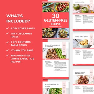 30 Gluten-Free Recipe Book Template, PLR Digital Products, Canva eBook Template, DFY Digital Products for Your Coaching Business, Editable Template, Done For You Recipe Book Template, PLR Products, PLR Canva, PLR eBook, eBook Template Canva