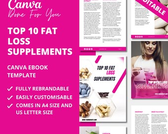 Top 10 Fat Loss Supplements eBook: Editable Canva Template
