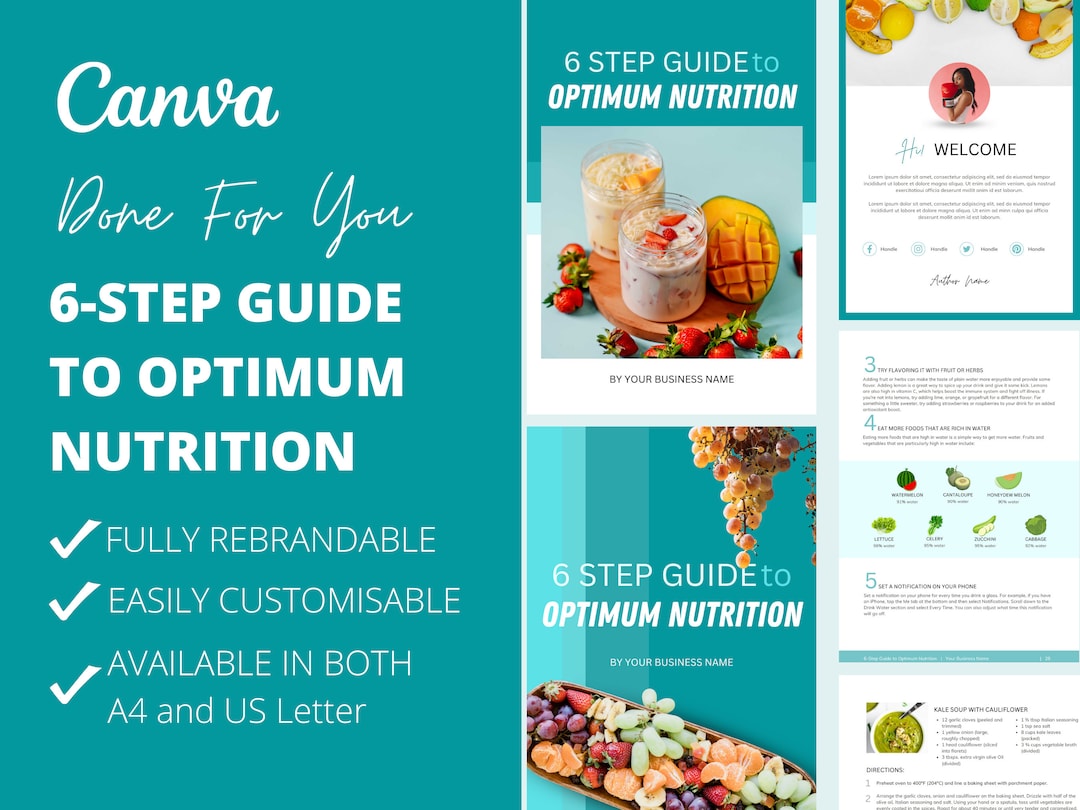 6 Step Guide to Optimum Nutrition Nutrition Ebook Template - Etsy
