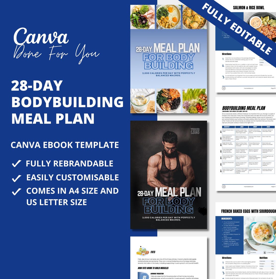 Bodybuilding Meal Delivery Plans For One Person PLR 28-day