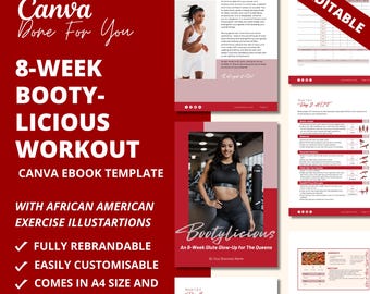 8-Week Booty Workout Program: Canva eBook Template (PLR Digital Product)