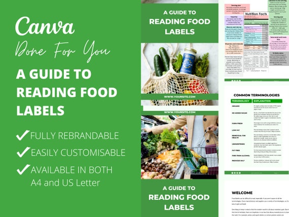 Guide to Reading Food Labels Nutrition Ebook Template Health - Etsy