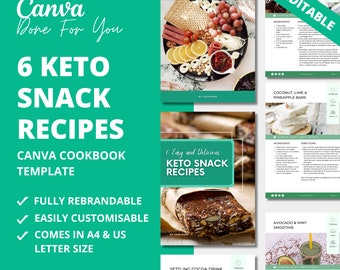 Keto Snack Recipe Book Template: Canva eBook, PLR Digital Product
